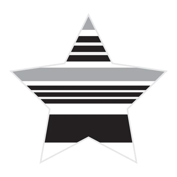 Полосатая икона чёрно-белой звезды — стоковый вектор