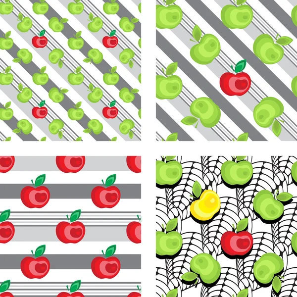 Sorunsuz apple arka plan desen koleksiyonu — Stok Vektör
