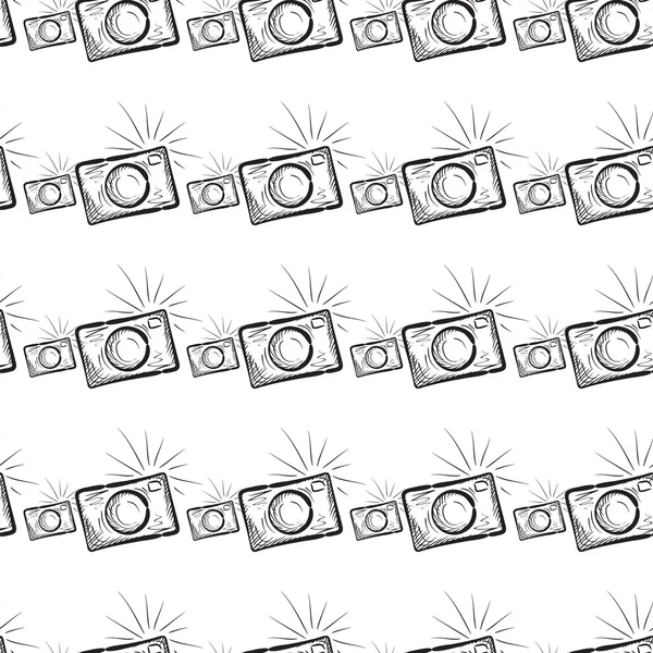 Vintage photo cameras. seamless pattern — Stock Vector