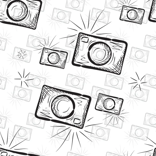 Oldtimer Fotokameras. nahtloses Muster — Stockvektor