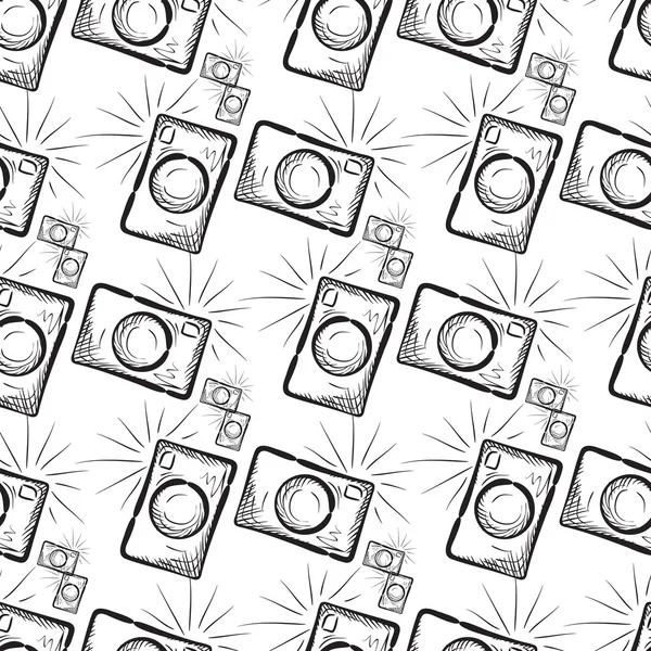 Vintage Fotokameror. Seamless mönster — Stock vektor