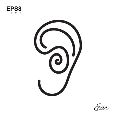 Basit insan kulağının simgesi