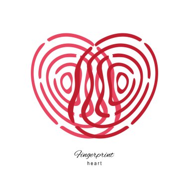 Beyaz zemin üzerine kırmızı kalp izole parmak izi