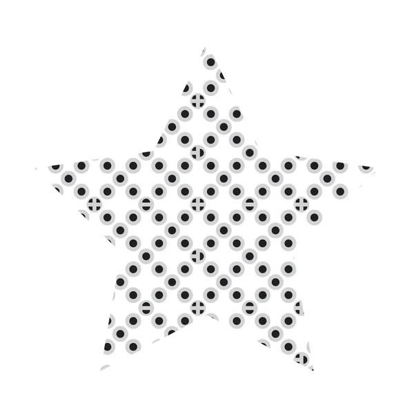 Gestippelde van vijf puntige ster pictogram — Stockvector