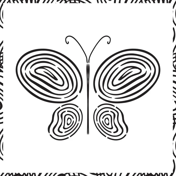 Hand getekende butterfly fingerprint — Stockvector