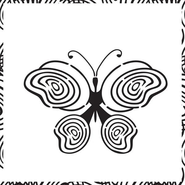 Huella digital mariposa dibujada a mano — Vector de stock