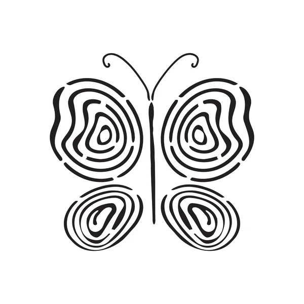 Hand getekende butterfly fingerprint — Stockvector