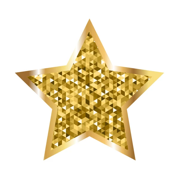 Golden Five Pointed Star Icon — Stock Vector