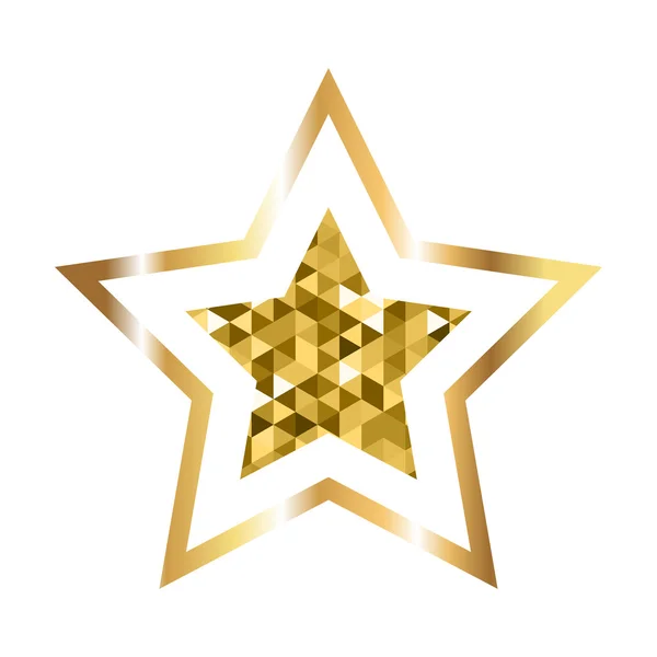 Golden Five Pointed Star Icon — Stock Vector
