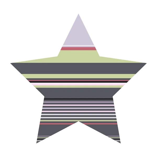 Icono de estrella rayada de cinco puntas — Vector de stock