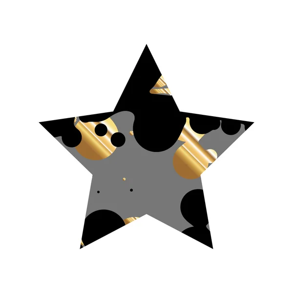 Grunge Negro y GoldStar — Vector de stock