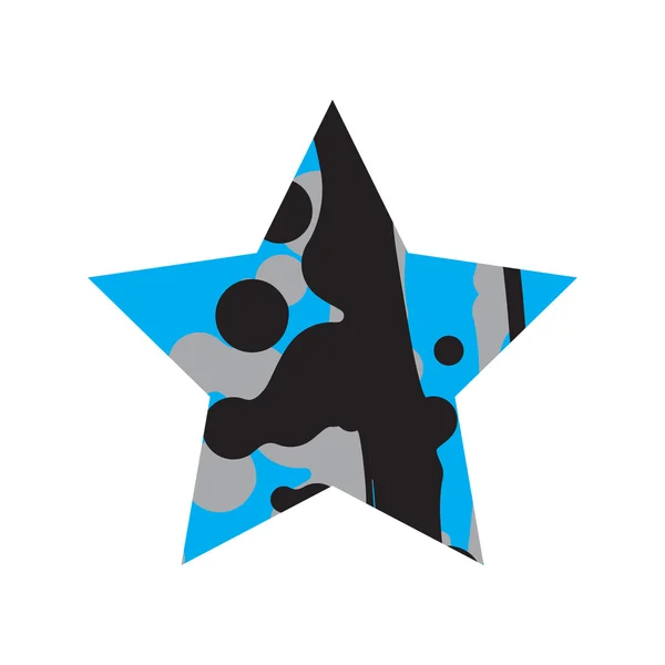Гранж чорний і синій зірка — стоковий вектор