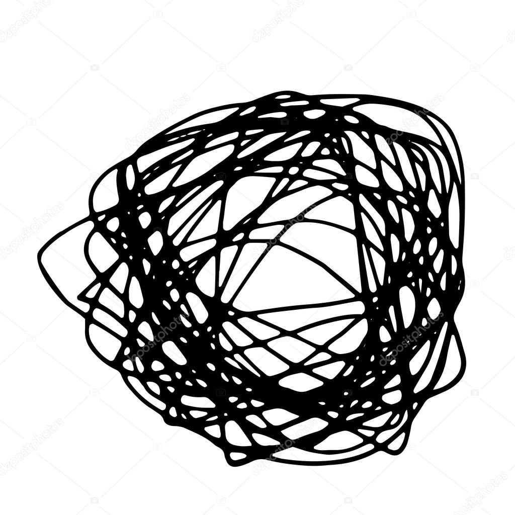 Pencil Doodle Border Template. Hand Drawn Scribble Circle Frame