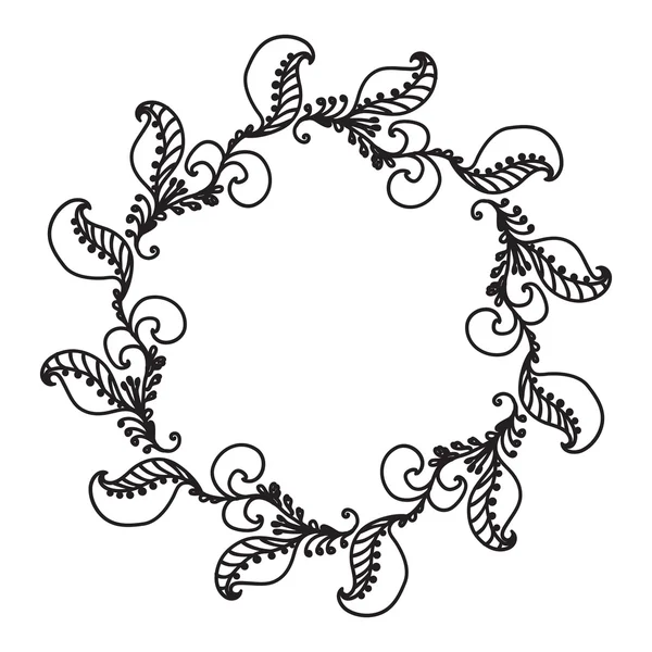 Marco de círculo ornamental dibujado a mano — Vector de stock