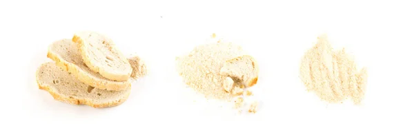 Куча Хлебных Крошек Изолированный Вид Сверху Crushed Rusk Bread Crumbs — стоковое фото