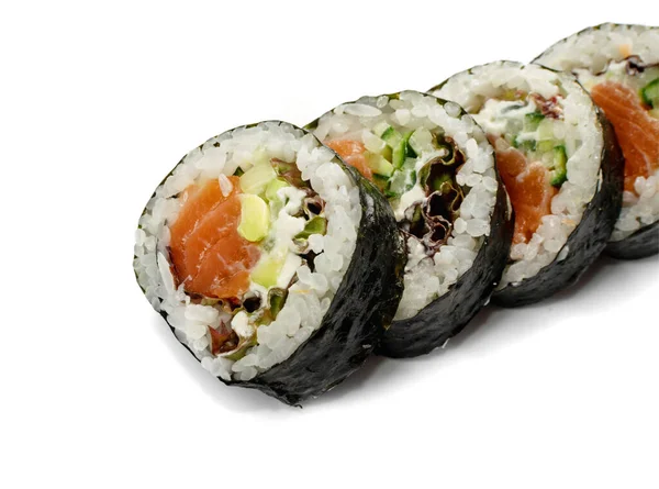 Futomaki Philadelphia Sushi Rolls Salmon Hosomaki Sushi Maki Sushi Rolls — стокове фото