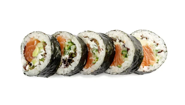 Futomaki Philadelphia Sushi Rolls Salmon Hosomaki Sushi Maki Sushi Rolls — стокове фото