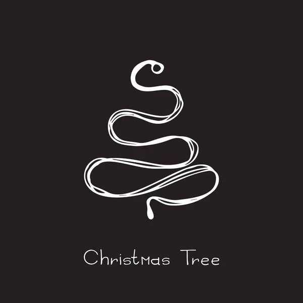 손으로 크리스마스 아이콘은 배경에 있습니다 Xmas Tree Doodle Sketicon New — 스톡 벡터