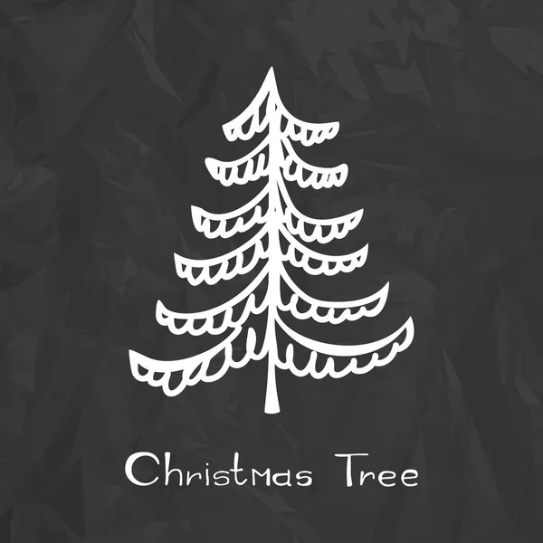 손으로 크리스마스 아이콘은 있습니다 Xmas Tree Doodle Sketicon New Year — 스톡 벡터