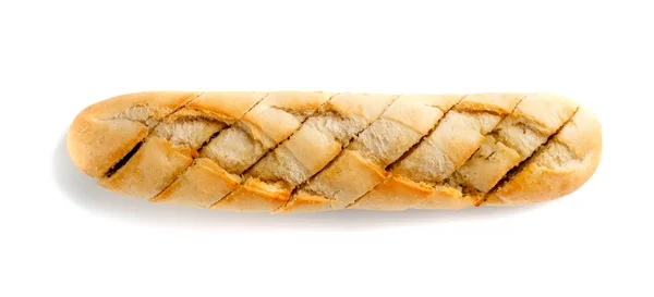 Baguette Masłem Czosnkowym Aromatycznymi Ziołami Białym Tle Złamany Chleb Aromatycznym — Zdjęcie stockowe