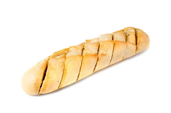 Baguette Med Vitlökssmör Och Aromatiska Örter Isolerade Vit Bakgrund Det — Stockfoto