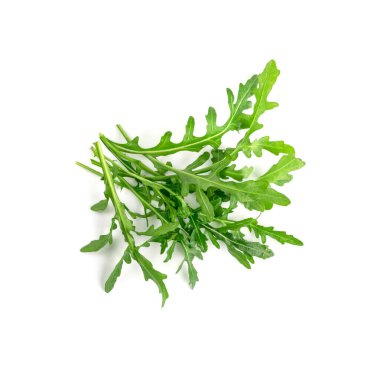 Arugula izole edildi. Taze roka, roka yaprakları, roka, eruca ya da bahçe roketi salatası.