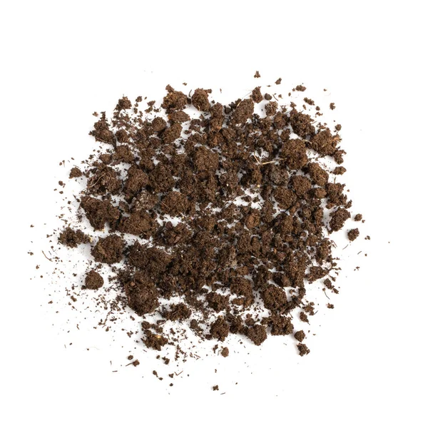 Fertilized Dry Dirt Soil Isolated Dried Ground Pile Manure Soil — Stock Photo, Image