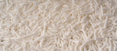 Beyaz Şeker Serpiştirme Arkaplanı, Donut Buzu Makro Şablonu, Tatlı Renk Parlatıcı Sancak, Metin İçin Kopyalama Alanlı Çok Küçük Vermicelli Mockup