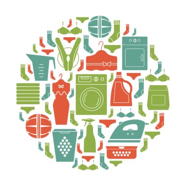 çamaşırhanenin çeşitli unsurları