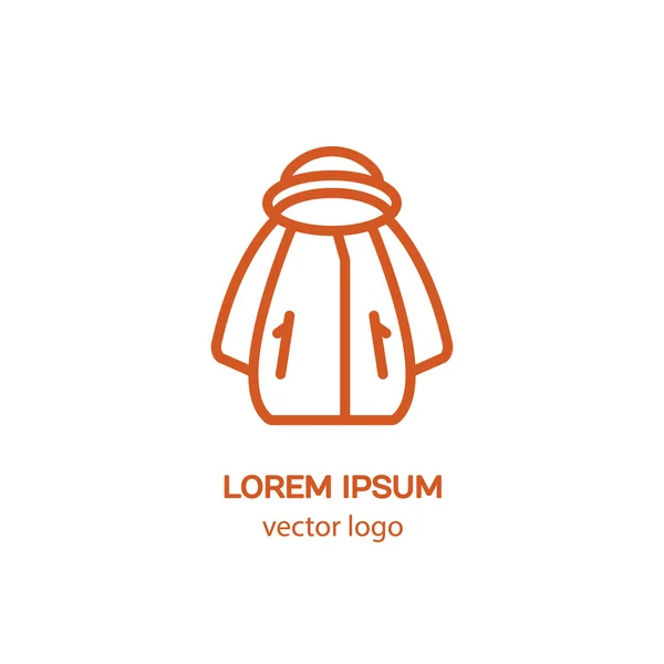Логотип куртки лінійного стилю — стоковий вектор