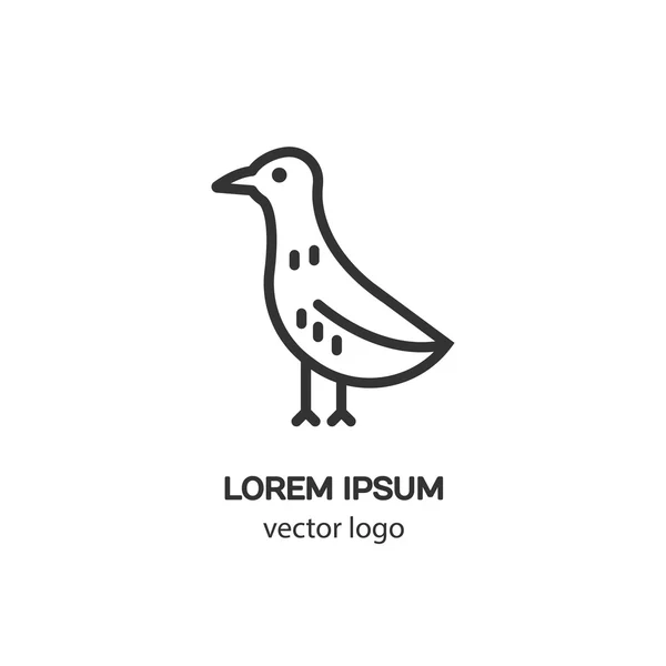 Logotype oiseau style ligne — Image vectorielle