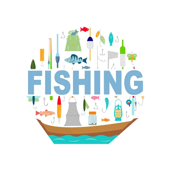 Fiske, spearfishing logotyp — Stock vektor
