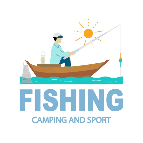 Fishing, spearfishing logo — Stock Vector