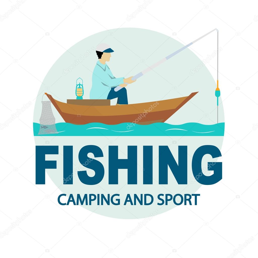 Fishing, spearfishing logo