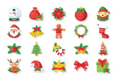 Christmas illustration icon set, for Christmas greeting decoration