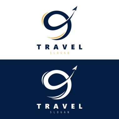 Kağıt uçak dizayn şablonu vektörlü tur ve seyahat logosu