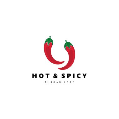 Sıcak ve Baharatlı Chili logosu ateş ve kase tasarımı vektör illüstrasyonu 