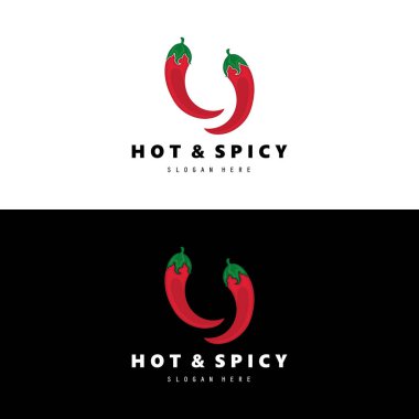 Sıcak ve Baharatlı Chili logosu ateş ve kase tasarımı vektör illüstrasyonu 