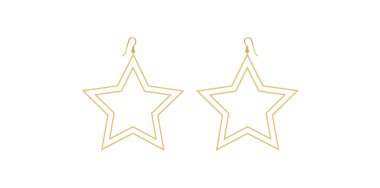 El Çizimi Altın Küpeler Moda Mücevher Vektörü Çizimi.