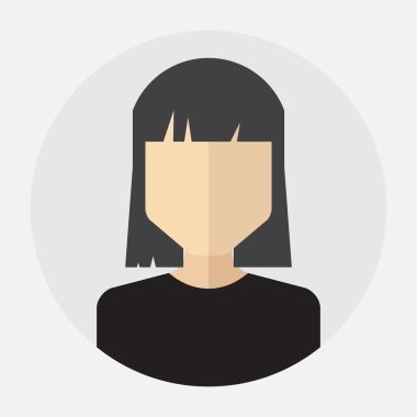  yuvarlak düz simgesi kadınlarla kadın yüzü avatar