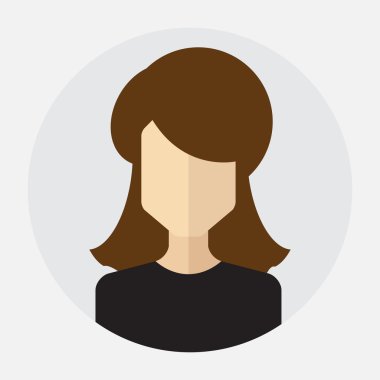  yuvarlak düz simgesi kadınlarla kadın yüzü avatar