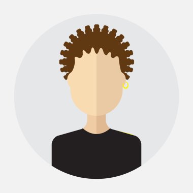  yuvarlak düz simgesi kadınlarla kadın yüzü avatar