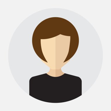  yuvarlak düz simgesi kadınlarla kadın yüzü avatar