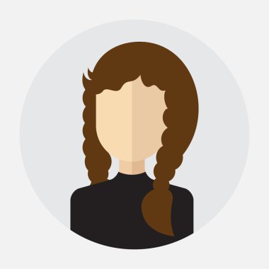  yuvarlak düz simgesi kadınlarla kadın yüzü avatar