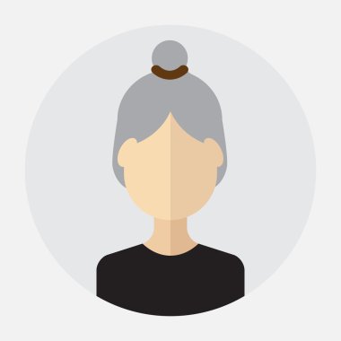  yuvarlak düz simgesi kadınlarla kadın yüzü avatar