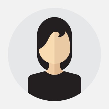  yuvarlak düz simgesi kadınlarla kadın yüzü avatar