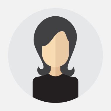  yuvarlak düz simgesi kadınlarla kadın yüzü avatar