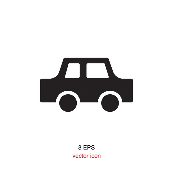 Icono de coche blanco y negro — Vector de stock