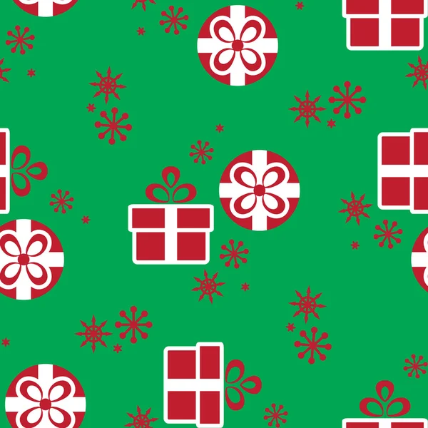 Boîtes cadeaux de Noël colorés. Modèle sans couture vacances . — Image vectorielle