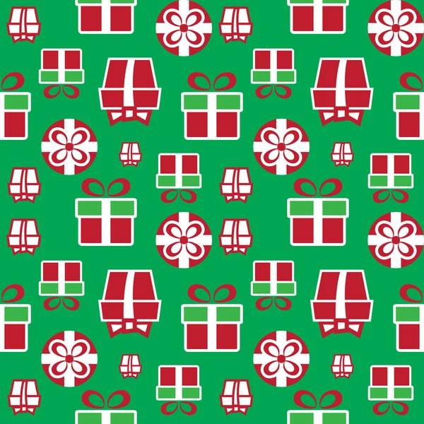 Boîtes cadeaux de Noël colorés. Modèle sans couture vacances . — Image vectorielle